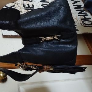 New Jackie soft deerskin shoulder bag nero